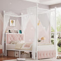 Twin Upholstered Canopy Bed Frame by KeyluvHome