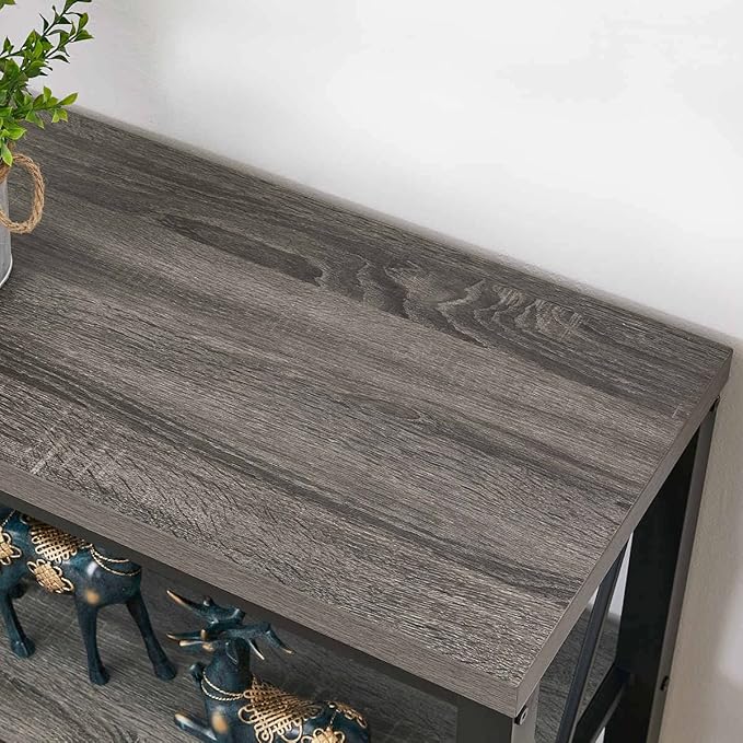 BON AUGURE Rustic Sofa Table Behind Couch, Industrial Console Tables - Image 3