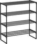 SONGMICS Shoe Rack, 4-Tier Shoe Organizer, Metal Storage Shelf, Upright or by SONGMICSbySONGMICSHOME