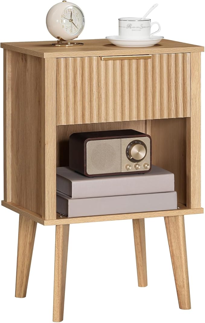 End Table, Fluted Night Stand, Modern Side Table, Bedside Table by MAHANCRIS