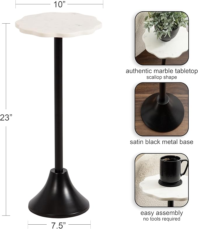 Kate and Laurel Sanzo Modern Pedestal Drink Table, Decorative End Table - Image 3