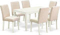 East West Furniture CAAB7-LWH-02 7 Piece Dining Room Furniture Set Consist of a by EastWestFurniture