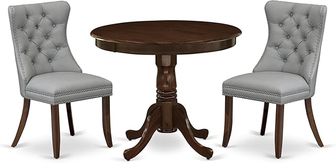 East West Furniture ANDA3-AWA-27 3 Piece Dining Room Table Set Consists of a - Image 2