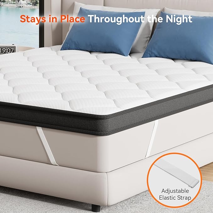 ELEMUSE 3 Inch Twin Memory Foam Mattress Topper, High Density Gel Foam Bed - Image 7