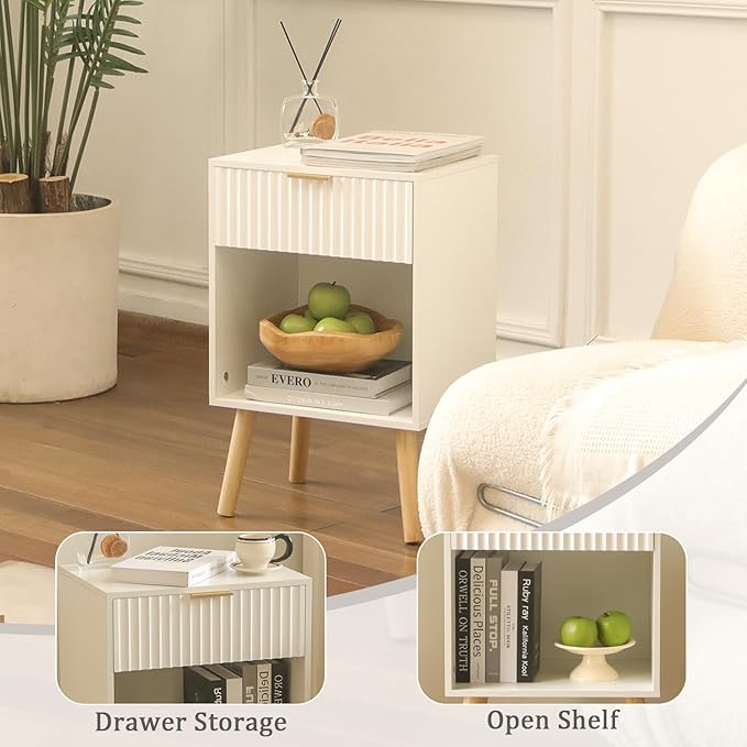 White Nightstand, Modern Bedside Table - Image 5