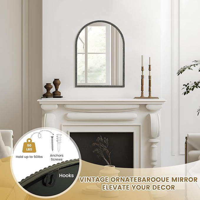 WallBeyond Black Vintage Mirror - Image 6