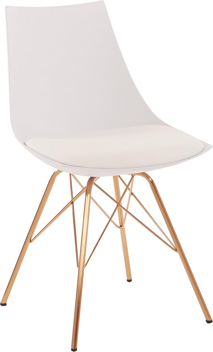 OSP Home Furnishings Oakley Mid-Century Modern Bucket Chair, Faux Leather by OSPHomeFurnishings