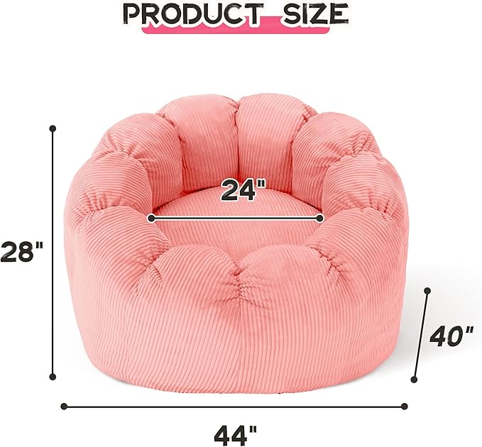 HABUTWAY Giant Bean Bag Chair for Adults/Kids/Teens, Pumpkin Bean Bag Couch - Image 2