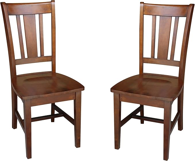 IC International Concepts, Set of Two San Remo SplatBack Dining Chairs by InternationalConcepts