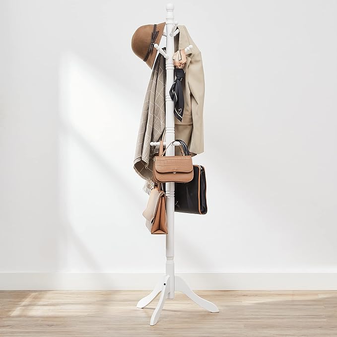VASAGLE Solid Wood Coat Rack and Stand, Free Standing Hall Coat Tree - Image 8