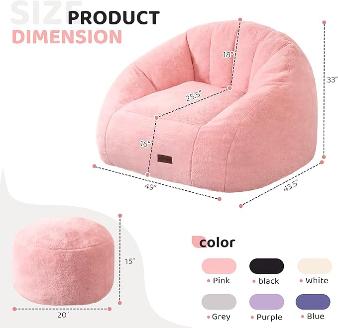 HABUTWAY Bean Bag Chair, Giant Bean Bag Chairs - Image 2
