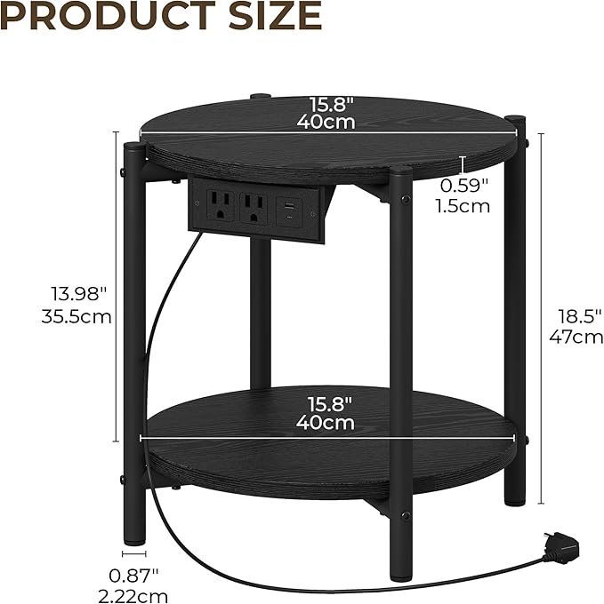 LIKIMIO Small Round End Tables Set of 2 - Image 3