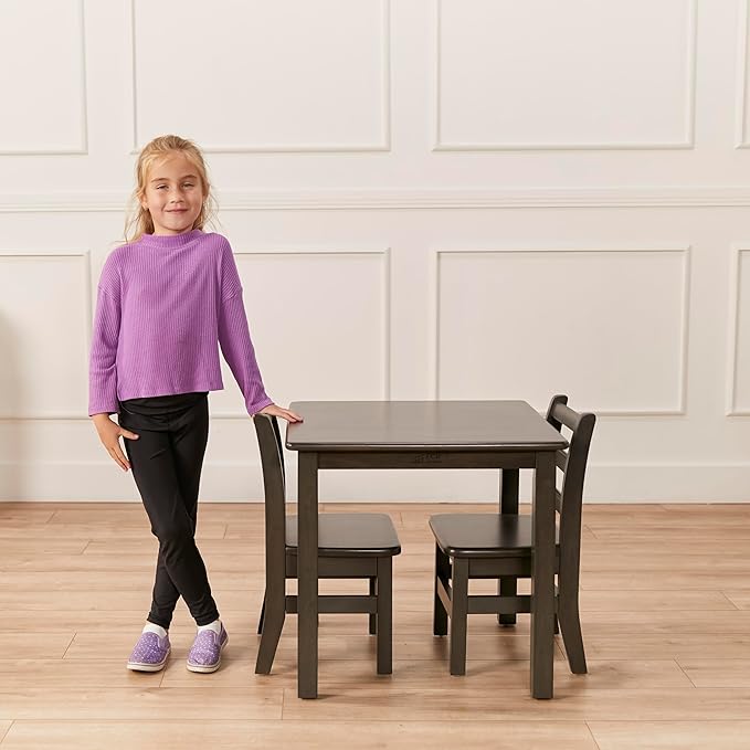 ECR4Kids 24in x 24in Hardwood Table and Chair Set, 12in Seat Height, Kids - Image 9