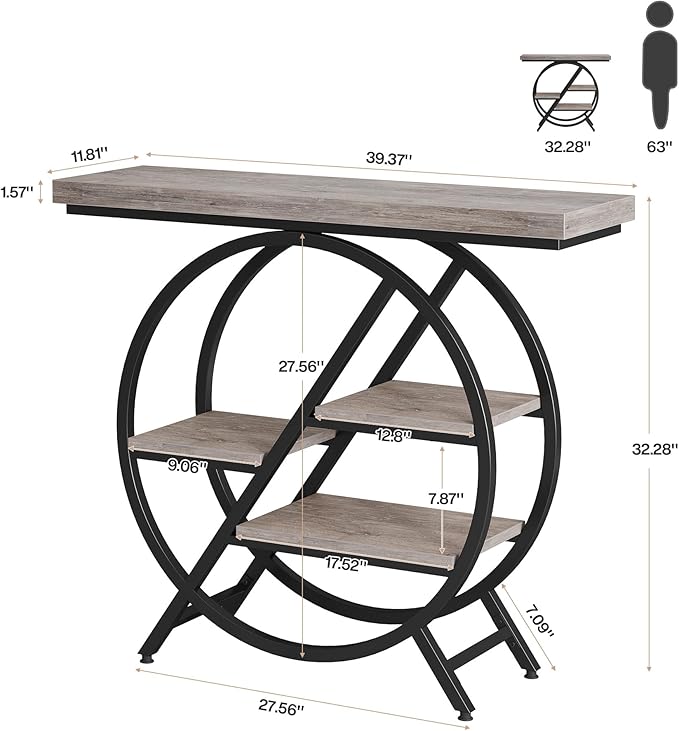 Tribesigns 40-Inch Console Table, 4-Tier Entryway Table - Image 2