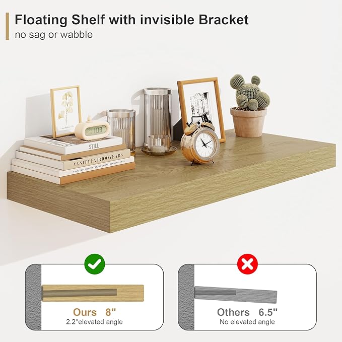 Heimlove Bathroom 12'' Deep Floating Shelves - Image 4