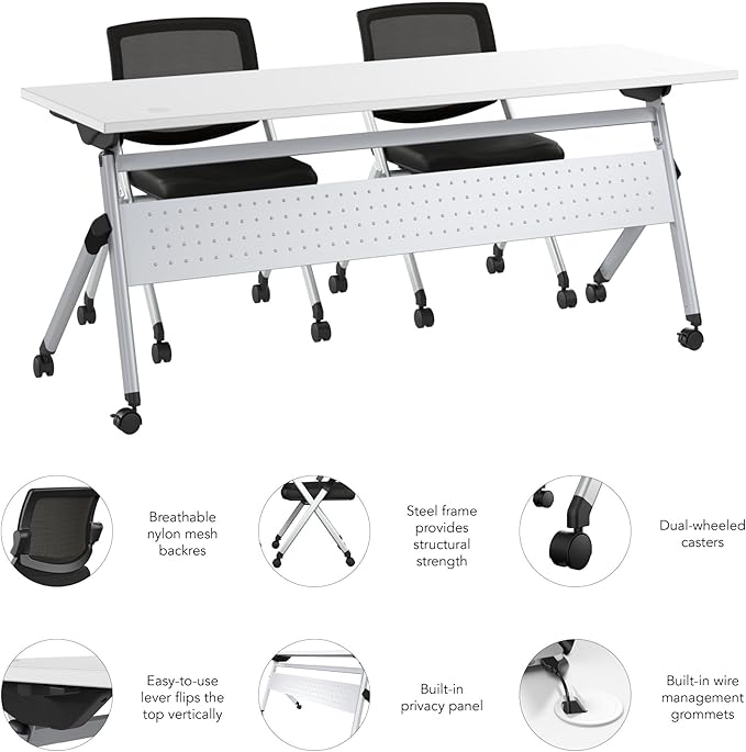 Bush Business Furniture Folding Training Table Set - Image 6