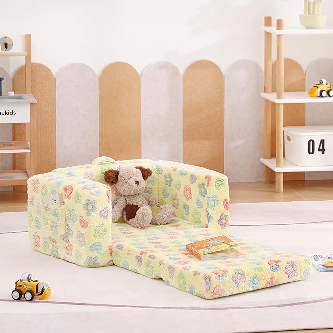 Tiita 2-in-1 Kids Sofa, Convertible Children Couch to Lounger, Flip Out Kids - Image 7