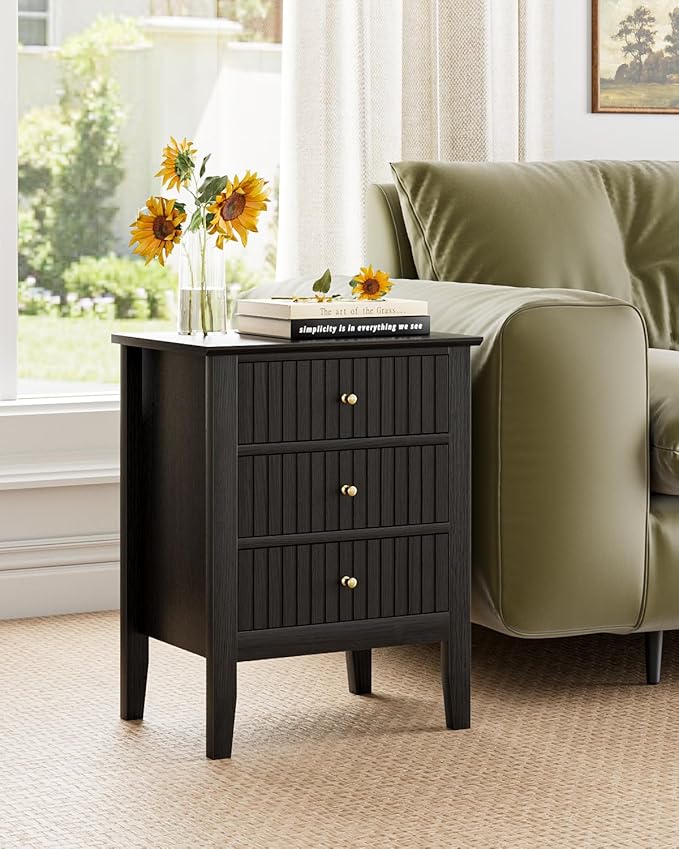 Fluted Nightstand, Farmhouse Night Stand - Image 3