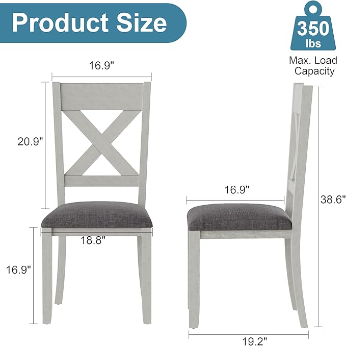 Solid Wood Dining Chair Set of 2, Part of Dining Table Set, Mix and Match Table - Image 3