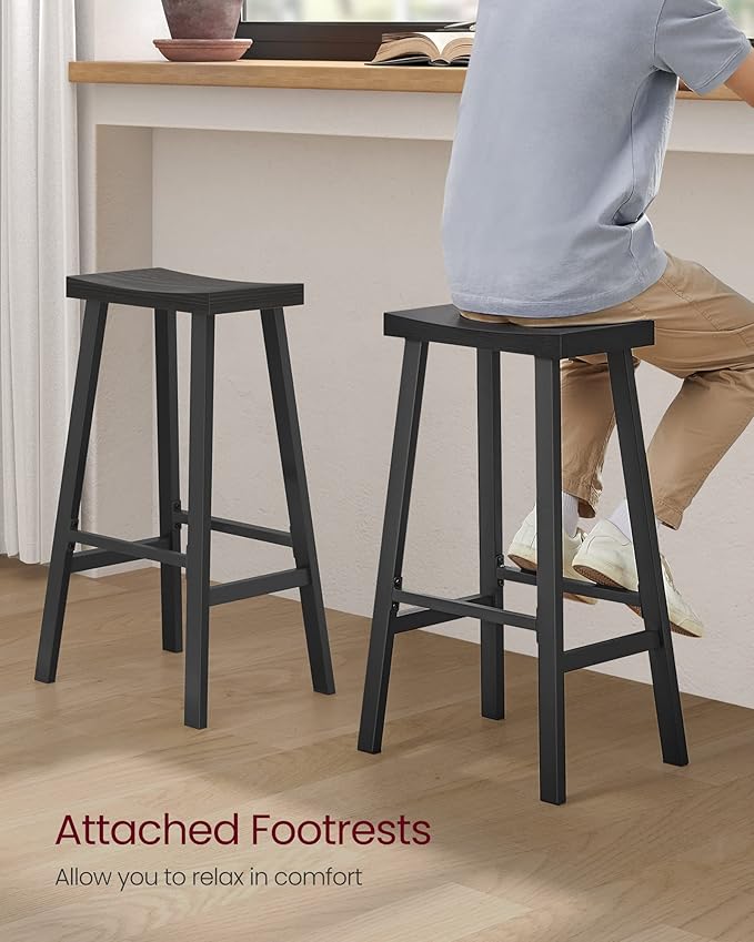 VASAGLE Bar Stools Set of 2, Counter Height Stools, Bar Chairs - Image 6