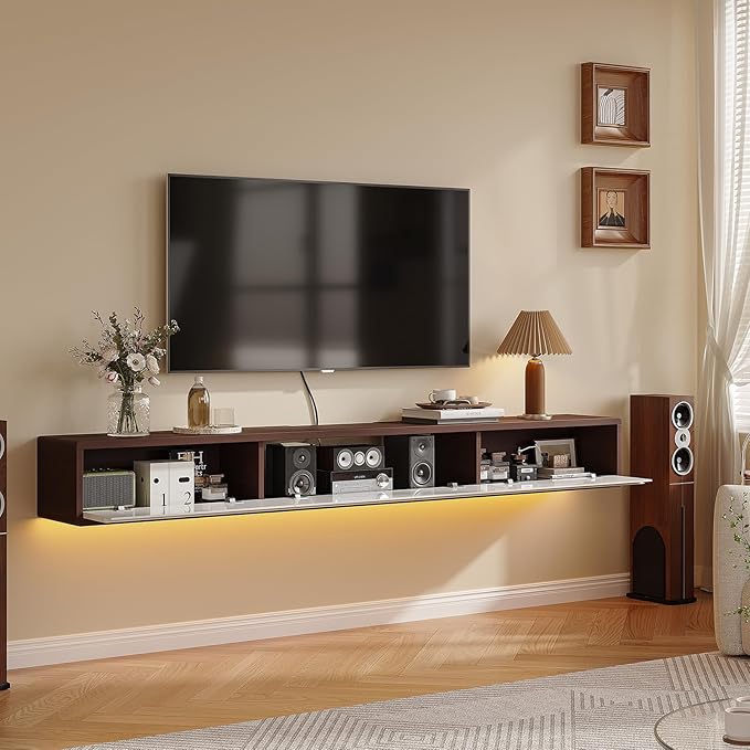 Floating TV Stand High Gloss, Floating TV Console, Under TV Shelf - Image 8