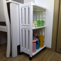 3 Tier Rolling Storage Cart Organizer Shelf on Wheels Movable Organization Rack by TENBOAT