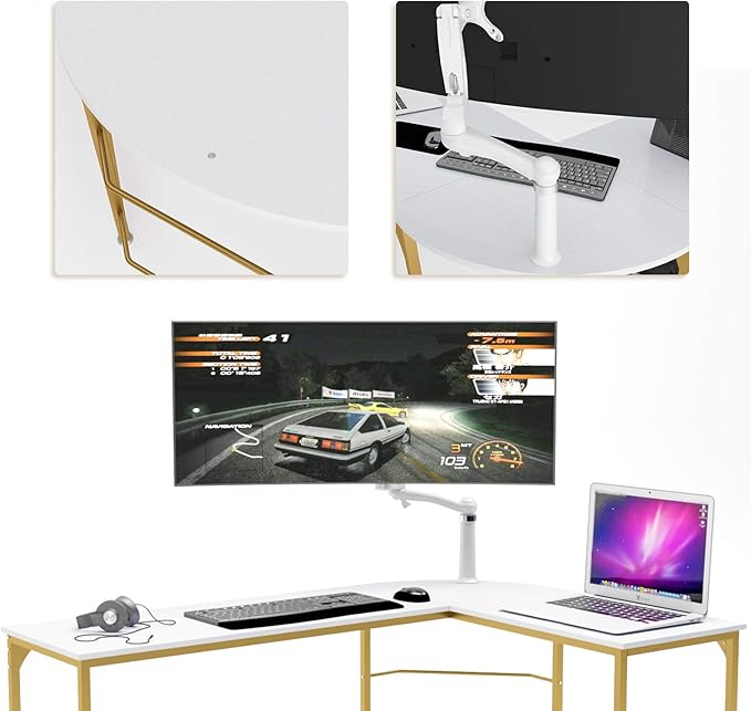 Teraves Reversible L Shaped Desk White - Image 8