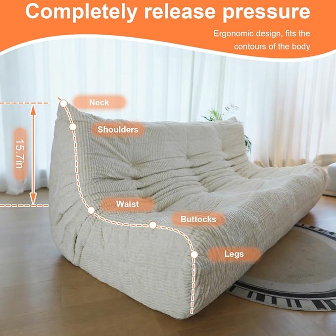 Fireside Three-Seater Mid-Century Armless Sofa — Floor Lounger in Soft Premium - Image 3