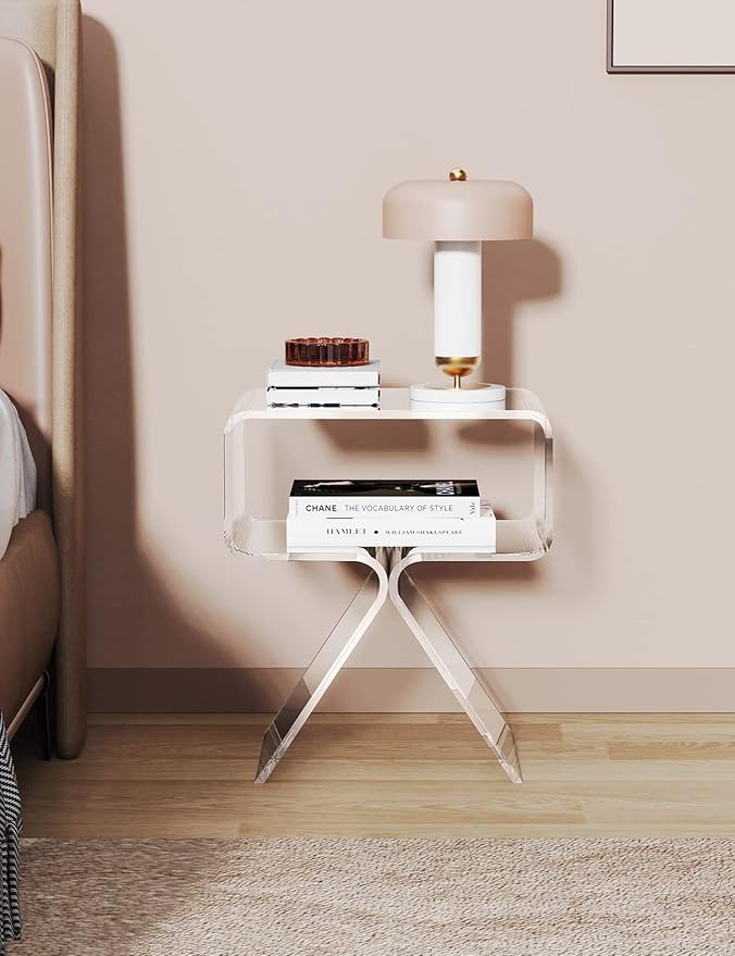 Acrylic Nightstand Side Table Modern Design Clear Home Decor Display End Table - Image 9