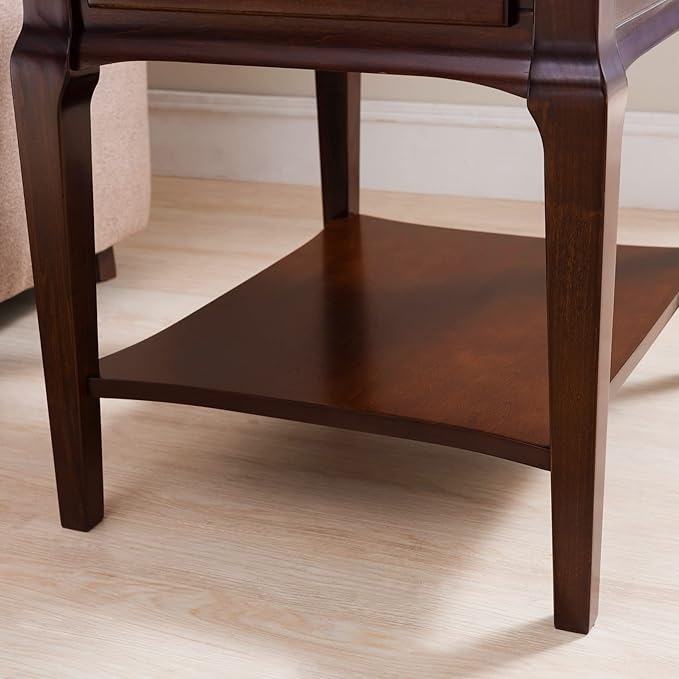 Leick Home Stratus End Table, 1 Drawer, Display Shelf, Solid Wood, 30 in x 12 - Image 6