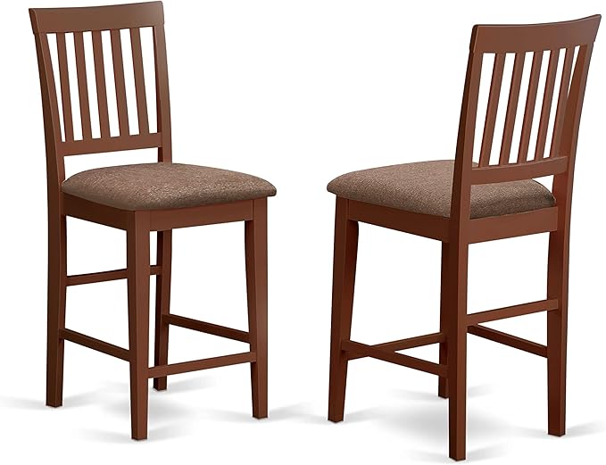 East West Furniture YAVN5-MAH-C 5 Piece Counter Height Pub Set Includes a - Image 5