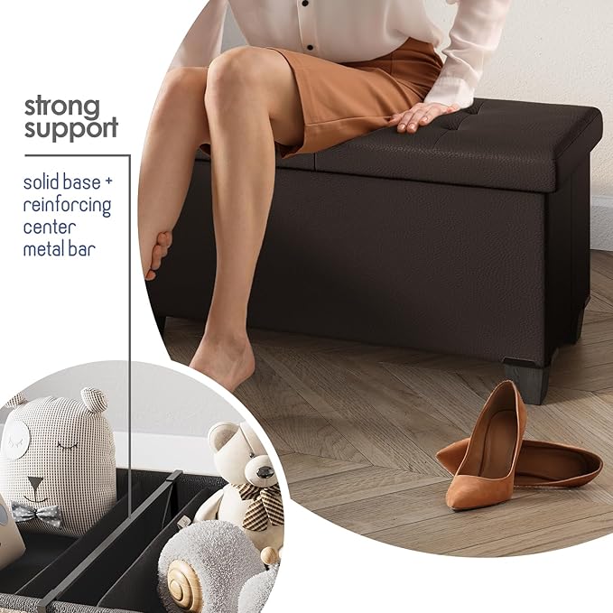 STORAGEBUD Storage Ottoman Bench - Image 5
