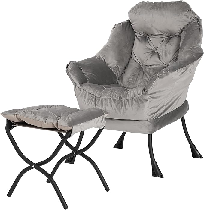 Lazy Chair with Folding Ottoman, Living Room Chairs, Accent Contemporary Lounge by Unknown