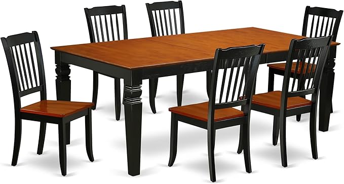 East West Furniture LGDA7-BCH-W 7 Piece Dining Room Furniture Set Consist of a by EastWestFurniture