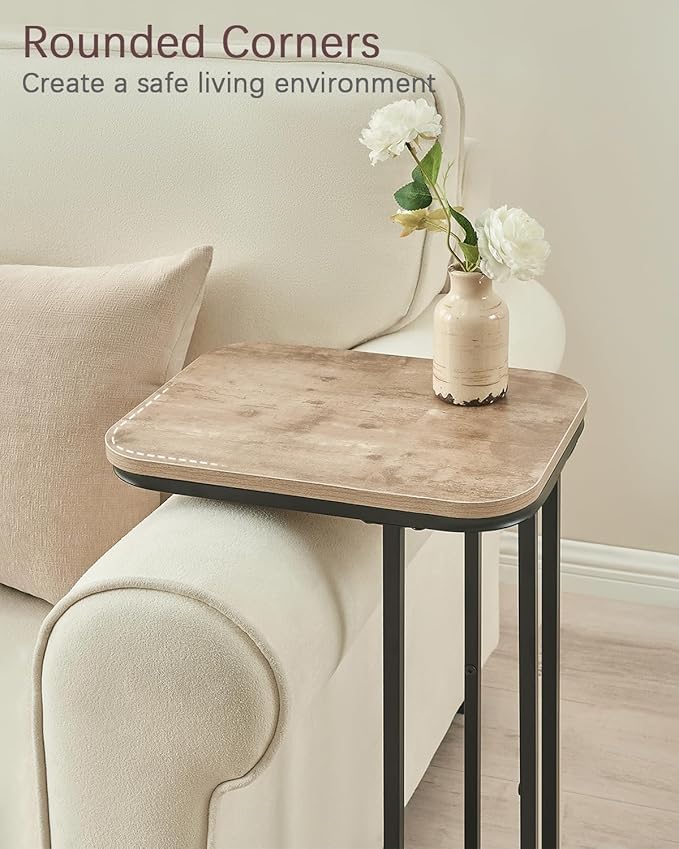 C Shaped End Table, 27 Inches High Small Side Table - Image 6