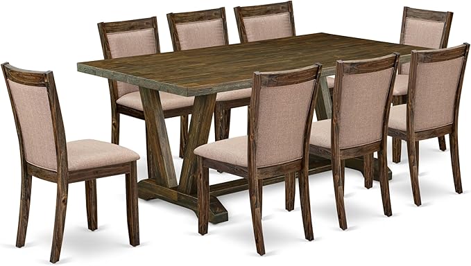 East West Furniture V777MZ716-9 9 Piece Dining Table Set Includes a Rectangle by EastWestFurniture
