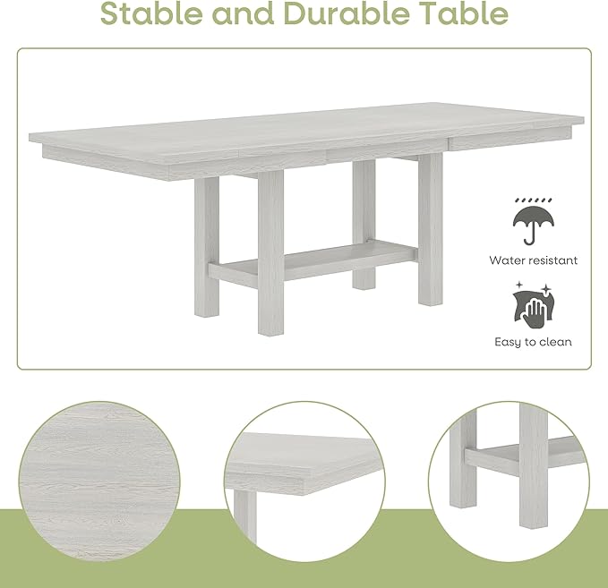 Solid Wood Extendable Farmhouse Dining Table - Image 5