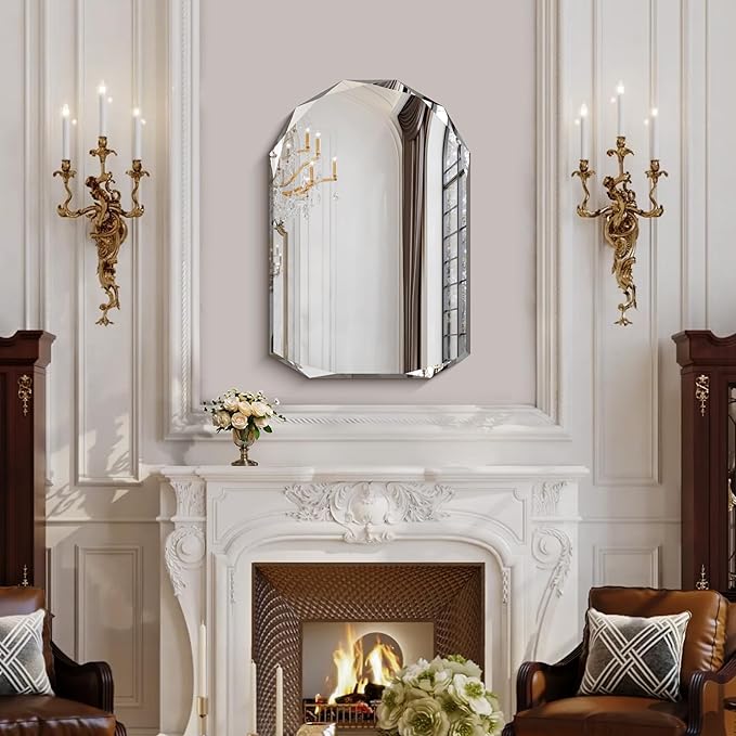 KOCUUY 24"x36" Frameless Mirror, Arched Shape - Image 3