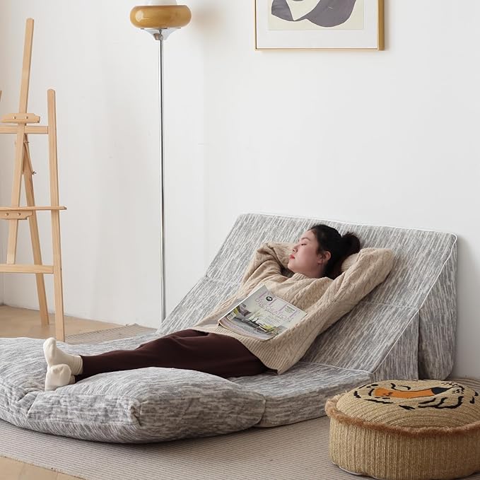N&V Folding Chainse Lounger Bean Sofa, Foam Filling Folding Matress Sofa - Image 7
