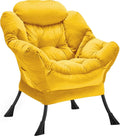 Lazy Chair Thick Padded, Comfy Velvet Accent Lounge Chair by Youtanic