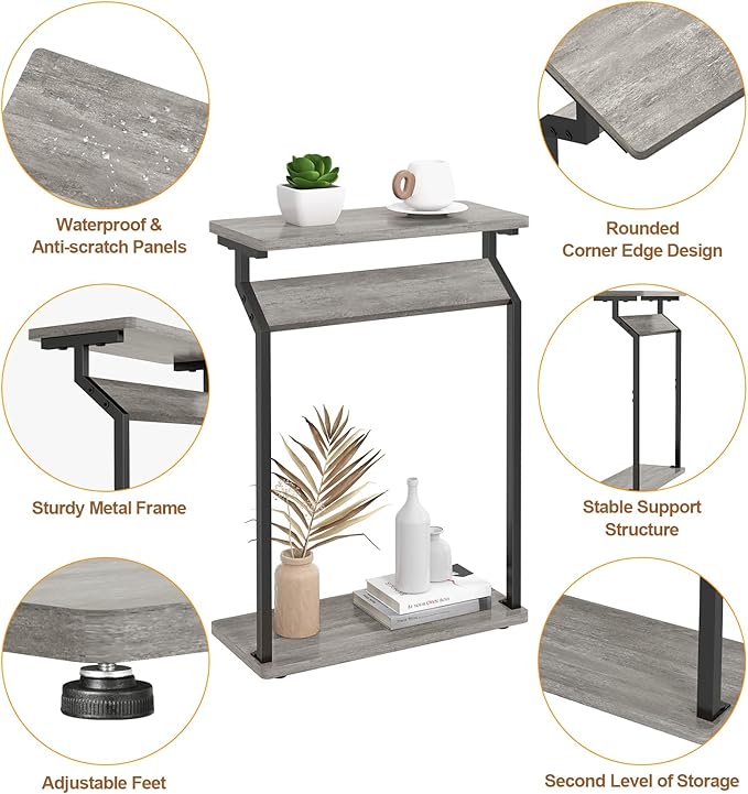 Narrow Side Table for Small Spaces, Slim Couch Tray Table, Skinny Thin End - Image 3