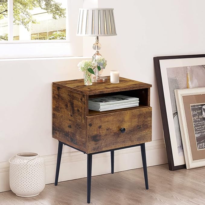 VECELO Modern Nightstands Set of 2, Square End Side Table - Image 5