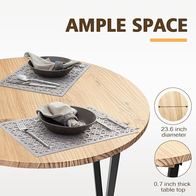 40'' Outdoor Bar Height Patio Table, Wooden Folding Cocktails Tables One-Piece - Image 4