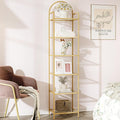 Bookcase Bookshelf, Tempered Glass Bookshelves, Slim Shelving Unit by Hzuaneri