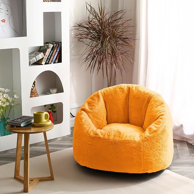 N&V Medium Shell Bean Bag Chair, Adult Size Bean Bag Sack, Foam Filling by NV