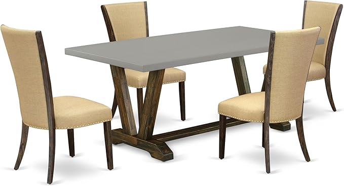 East West Furniture V797VE703-5 5 Piece Dining Room Table Set Includes a by EastWestFurniture
