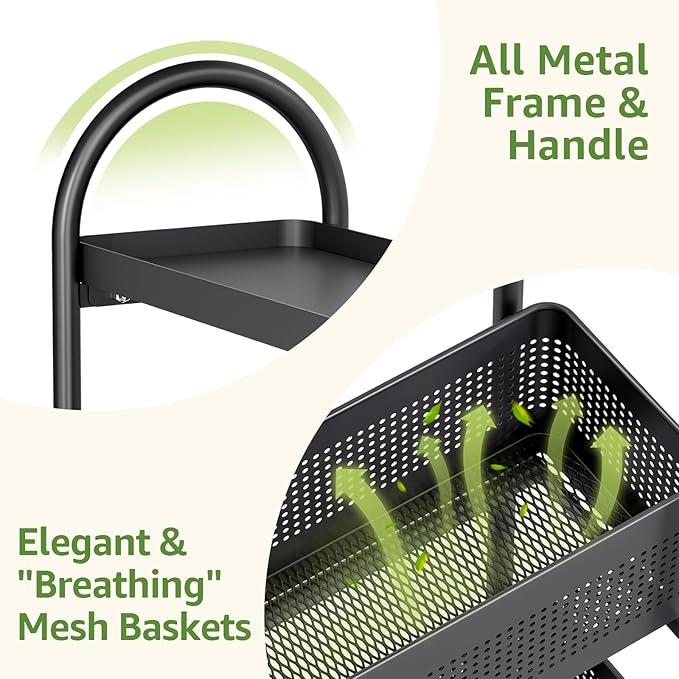KINGRACK 3-Tier Slim Storage Cart - Image 6