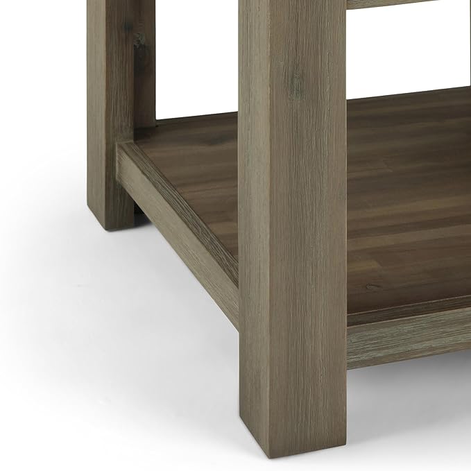 SIMPLIHOME Monroe SOLID ACACIA WOOD 22 inch Wide Square Rustic End Table in - Image 8