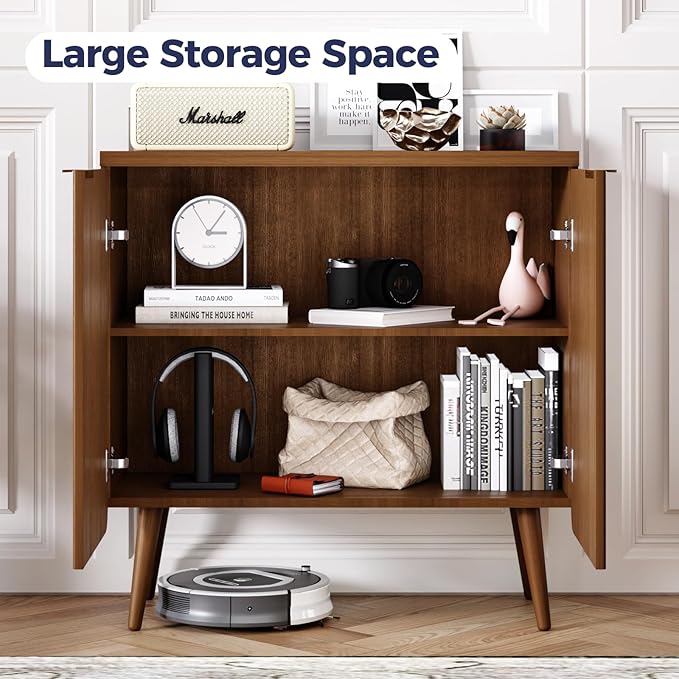 Fluted Buffet Cabinet – Modern Wood Sideboard - Image 4