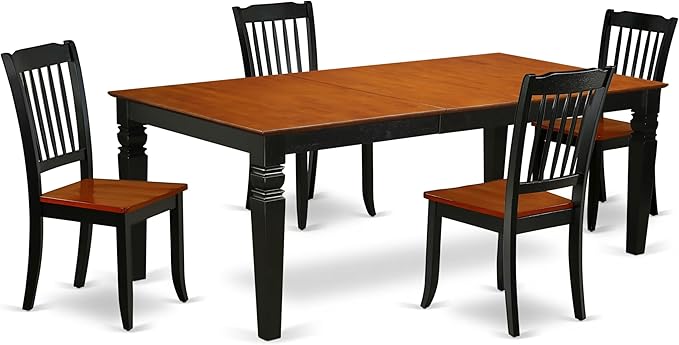 East West Furniture LGDA5-BCH-W 5 Piece Modern Dining Table Set Includes a by EastWestFurniture